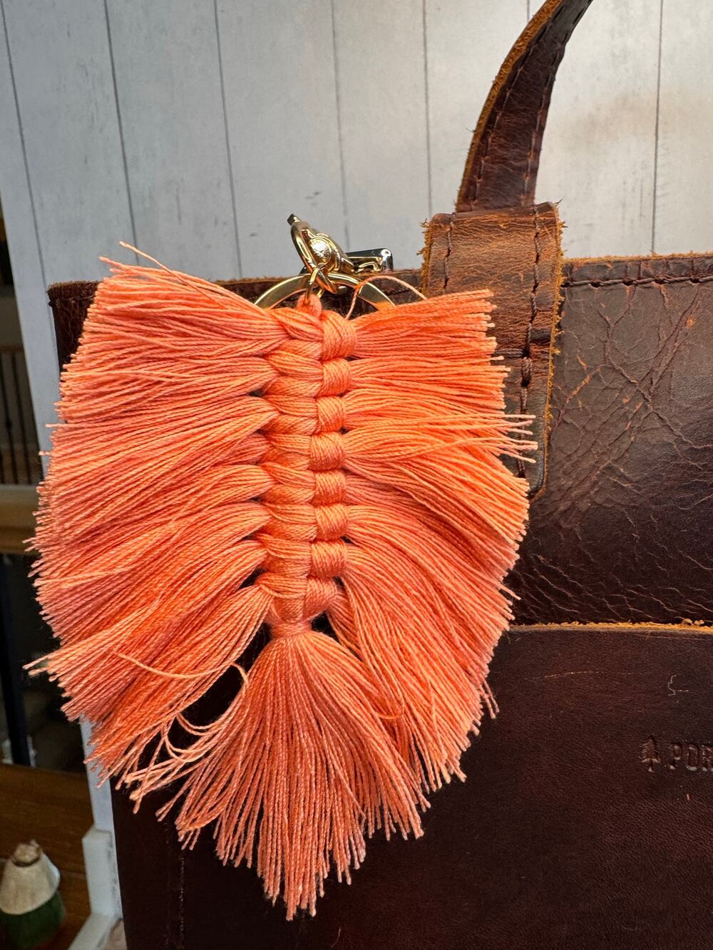 Pink Macrame Feather Bag Charm Macrame Boho Accessories NeW!  Fast Ship Pink